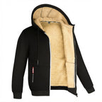 Bluza z kapturem męska z podszewką sherpa, zapinana