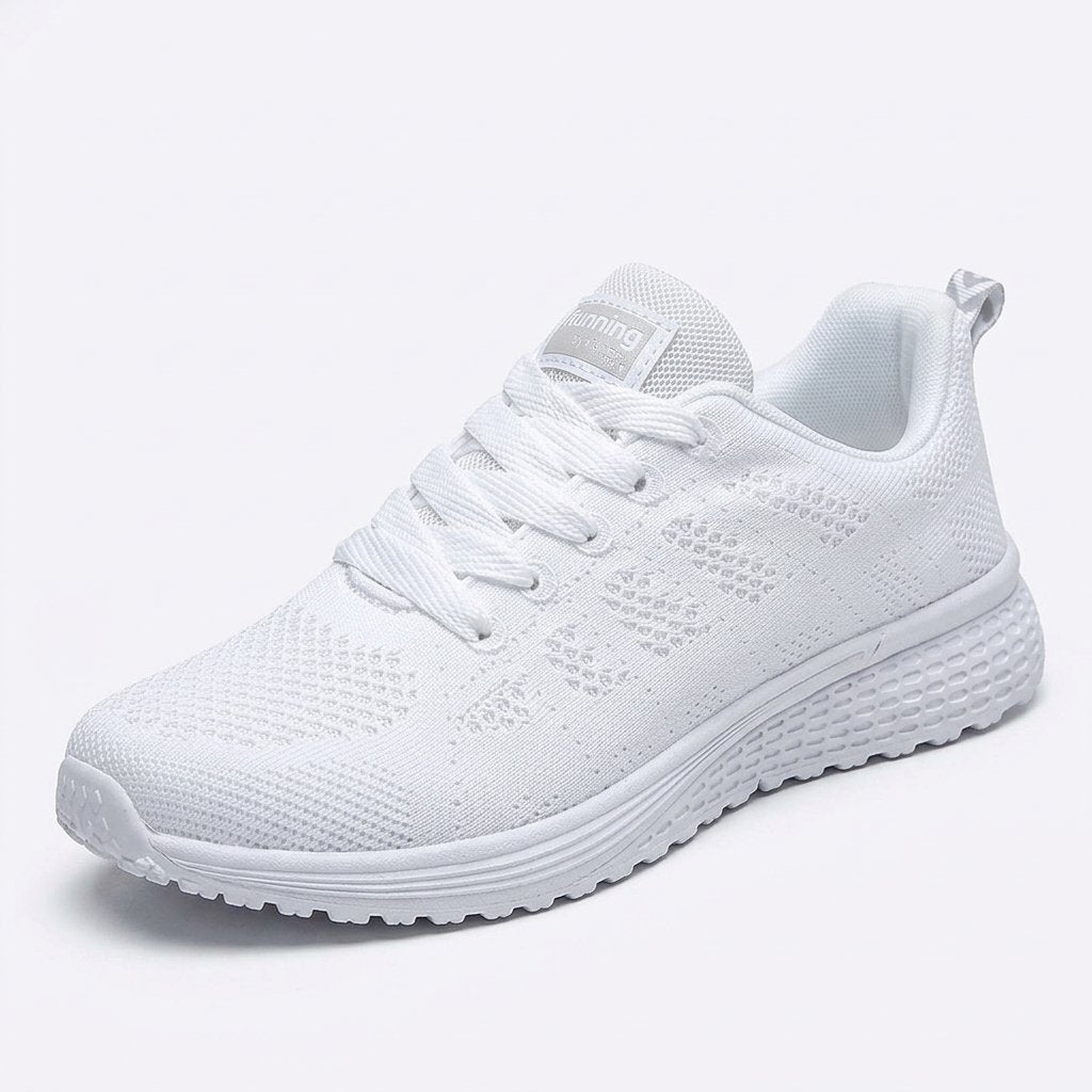 Damskie buty do biegania z siatką, niskie, sznurowane