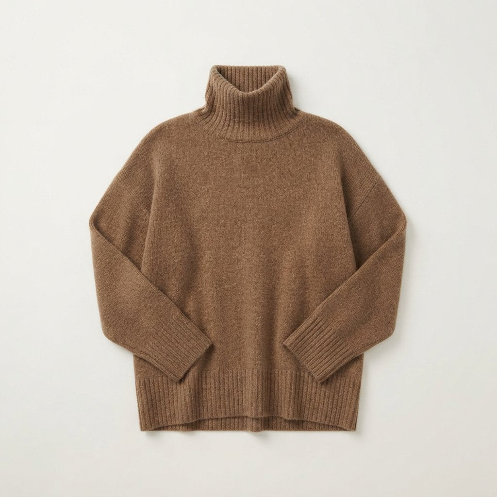 Golf damski oversize, miękki sweter z golfem