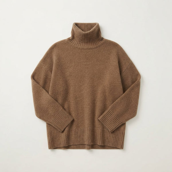 Golf damski oversize, miękki sweter z golfem