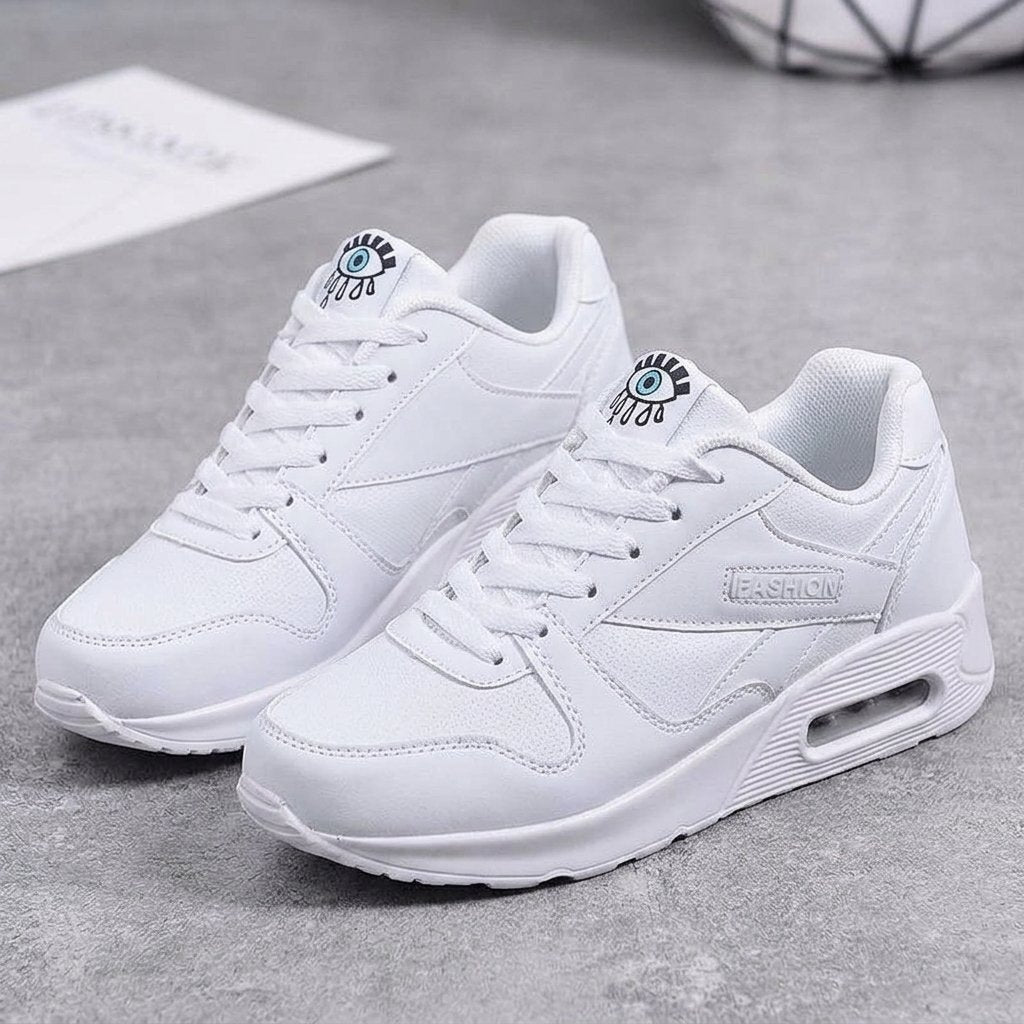 Sneakersy damskie na podwyższonej podeszwie z grafiką oka