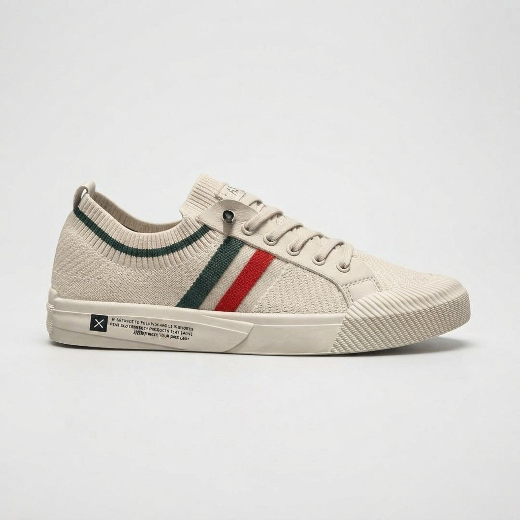 Sneakersy męskie z dzianiny, oddychające, paski