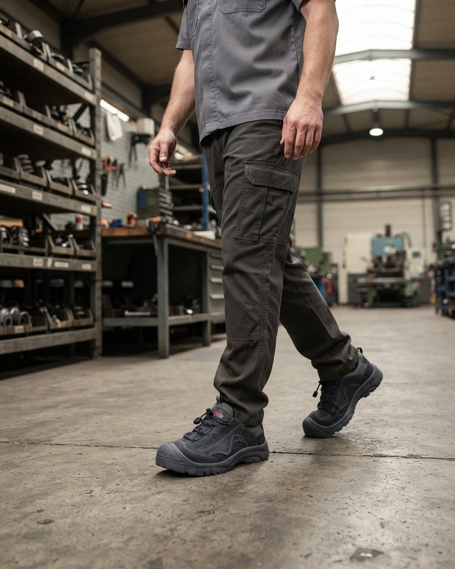 Buty robocze ze stalowym noskiem, oddychające, antypoślizgowe