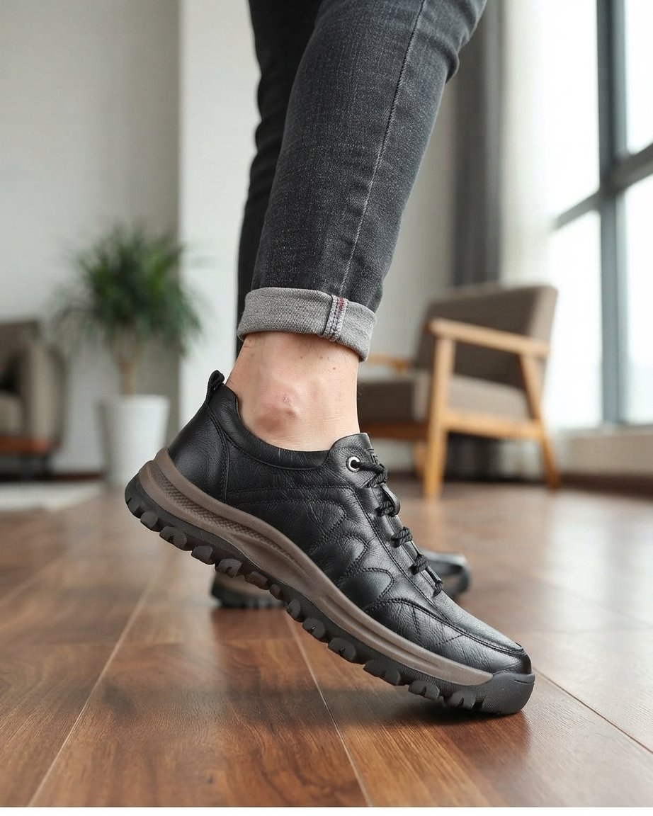 Męskie buty sznurowane ze skóry PU, wygodne na co dzień