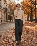 Sweter z golfem w romby z domieszką kaszmiru