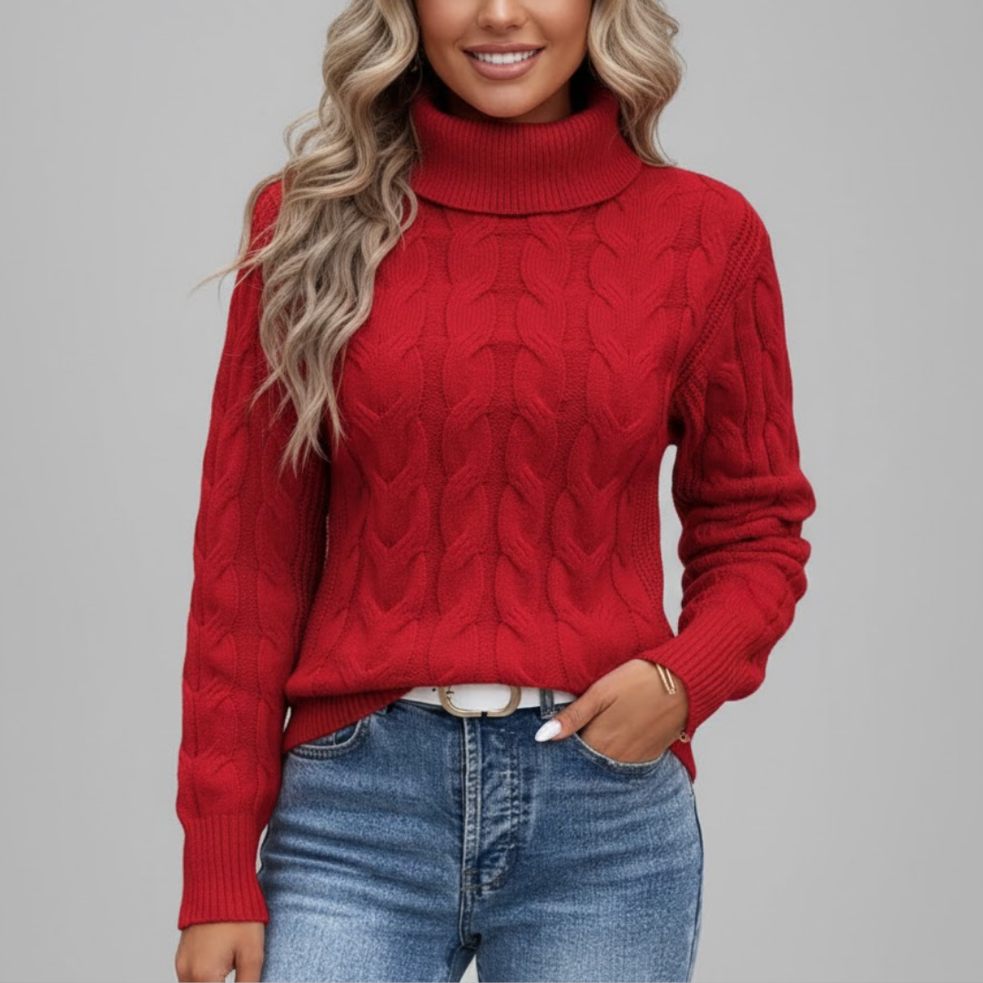 Damski wygodny sweter z golfem