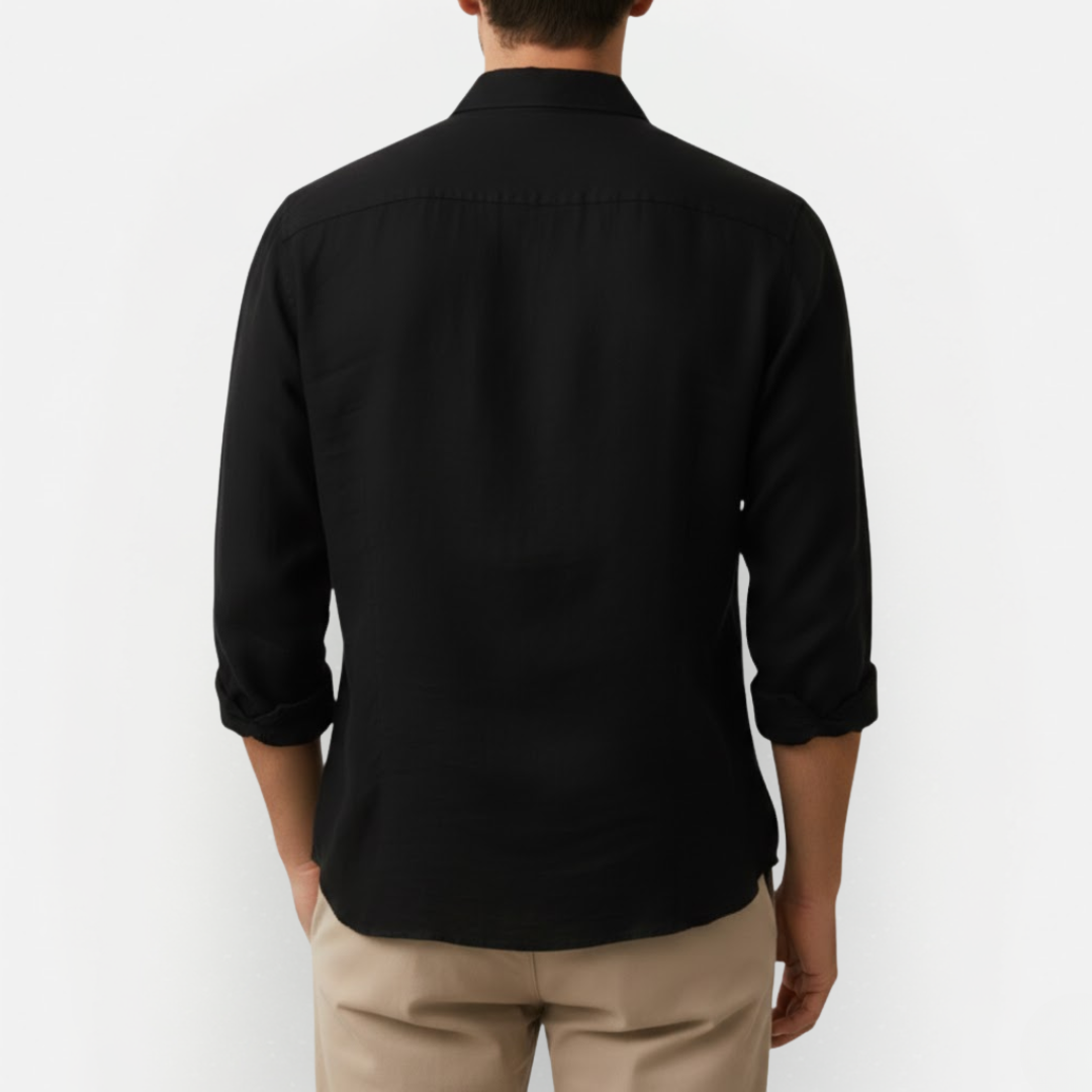 Men's Summer Linen Shirt with Classic Collar