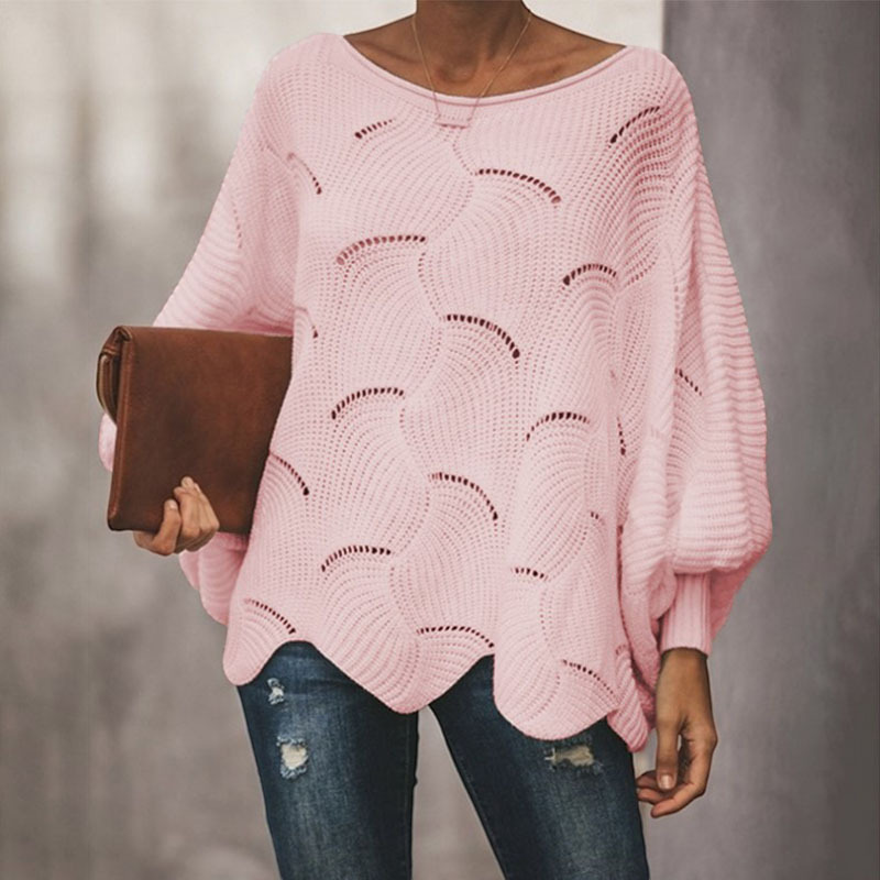 Elena – Damski Oversized Sweter Casual z Modnymi Wycięciami