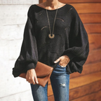 Elena – Damski Oversized Sweter Casual z Modnymi Wycięciami