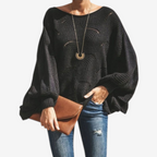 Elena – Damski Oversized Sweter Casual z Modnymi Wycięciami