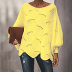 Elena – Damski Oversized Sweter Casual z Modnymi Wycięciami