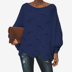 Elena – Damski Oversized Sweter Casual z Modnymi Wycięciami
