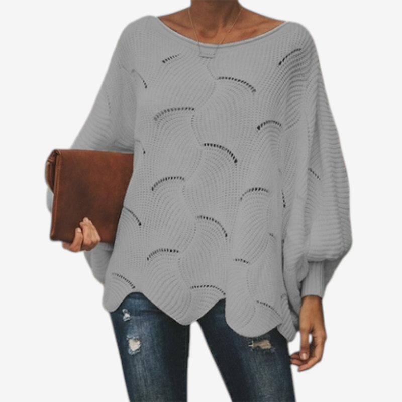 Elena – Damski Oversized Sweter Casual z Modnymi Wycięciami