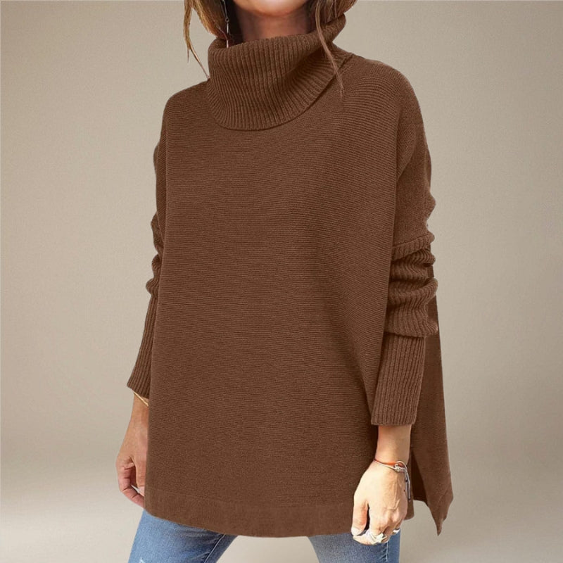 Ada – Damski Sweter Casual z Długim Rękawem Golfem i Luźnym Fitem