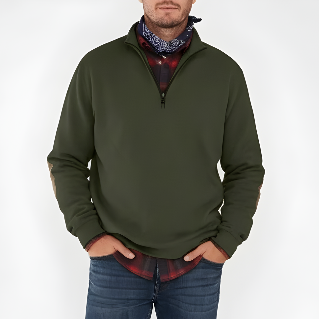 Męski Luksusowy Sweter z Półzamkiem – Luźny Krój