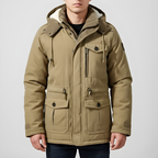 Warm Men's Winter Coat with Fur Lining