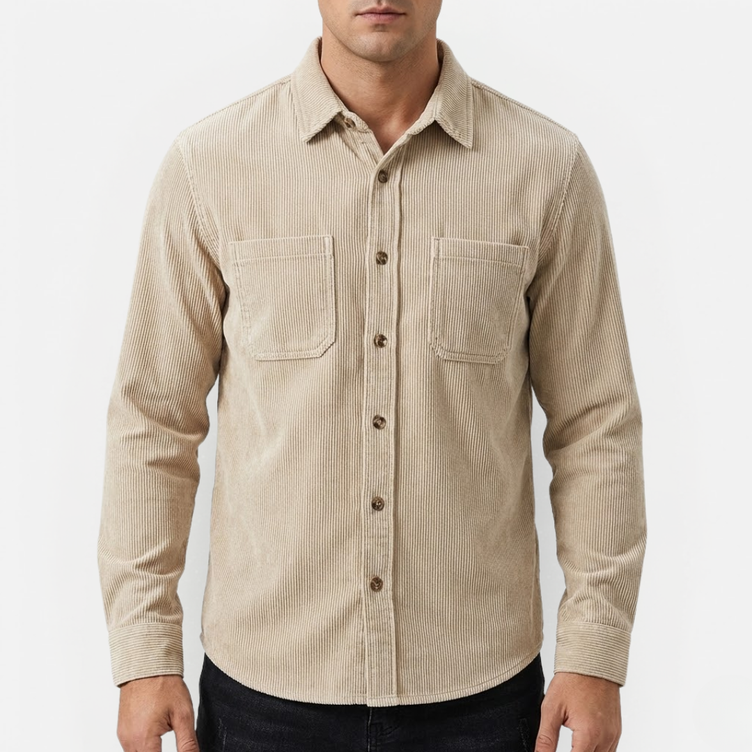 Męska modna koszula sztruksowa