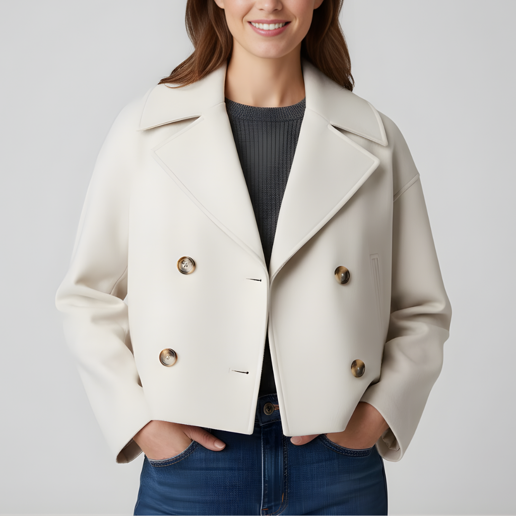 Damska Elegancka Dwurzędowa Kurtka