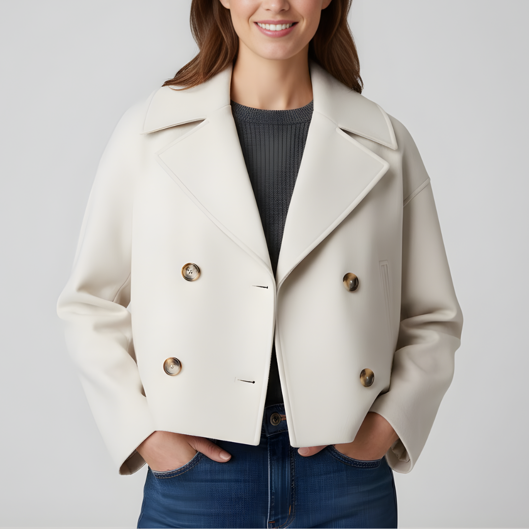 Damska Elegancka Dwurzędowa Kurtka