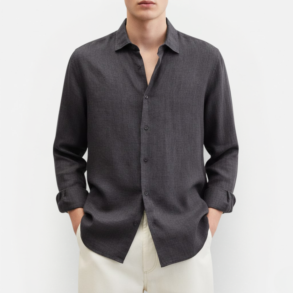 Męska casualowa koszula z długim rękawem