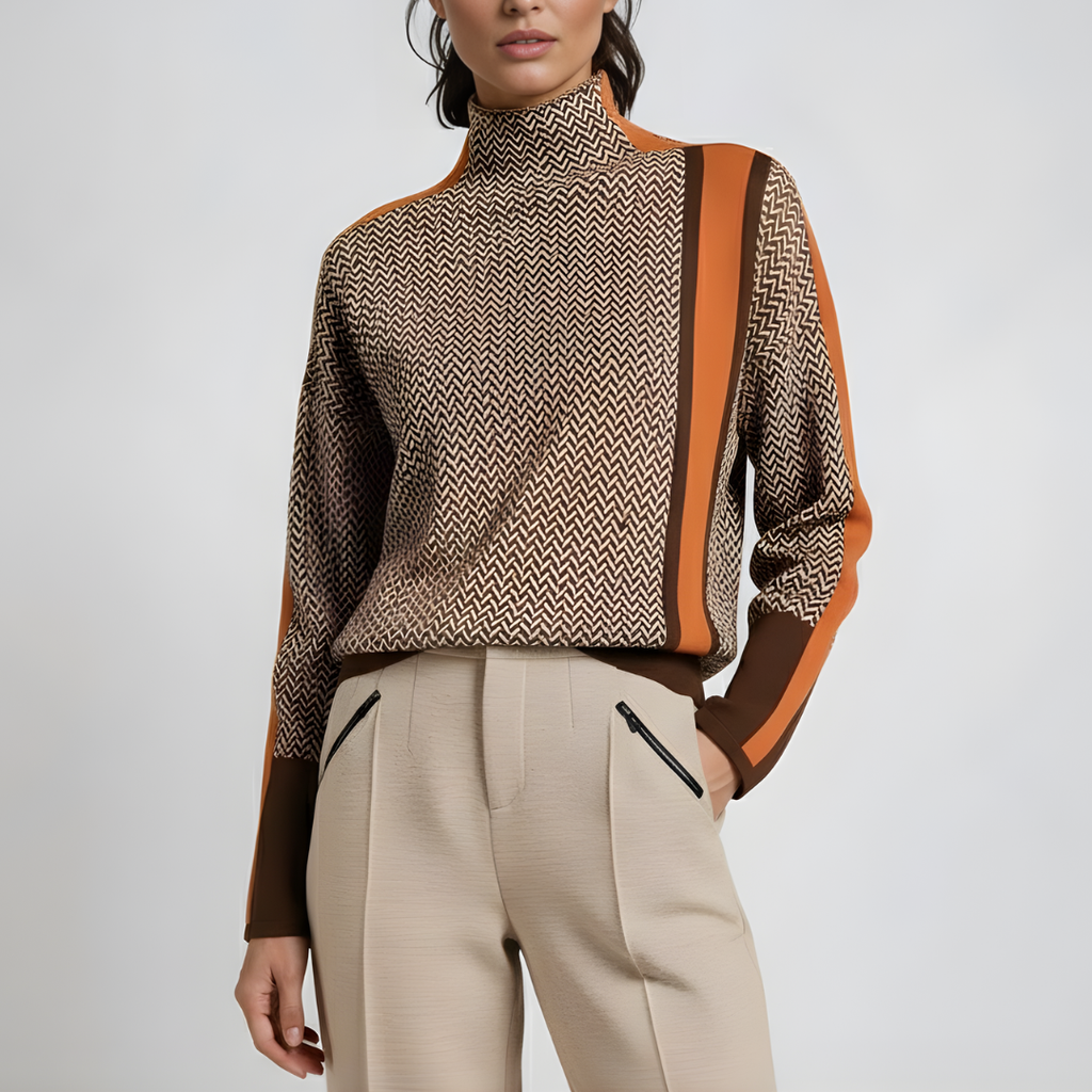 Damski Nowoczesny Sweter z Golfem