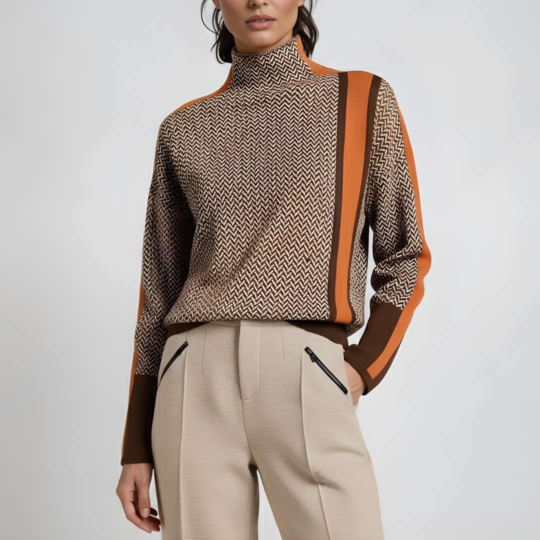 Damski Nowoczesny Sweter z Golfem