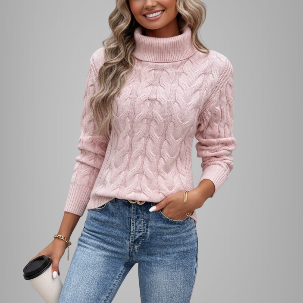 Damski wygodny sweter z golfem