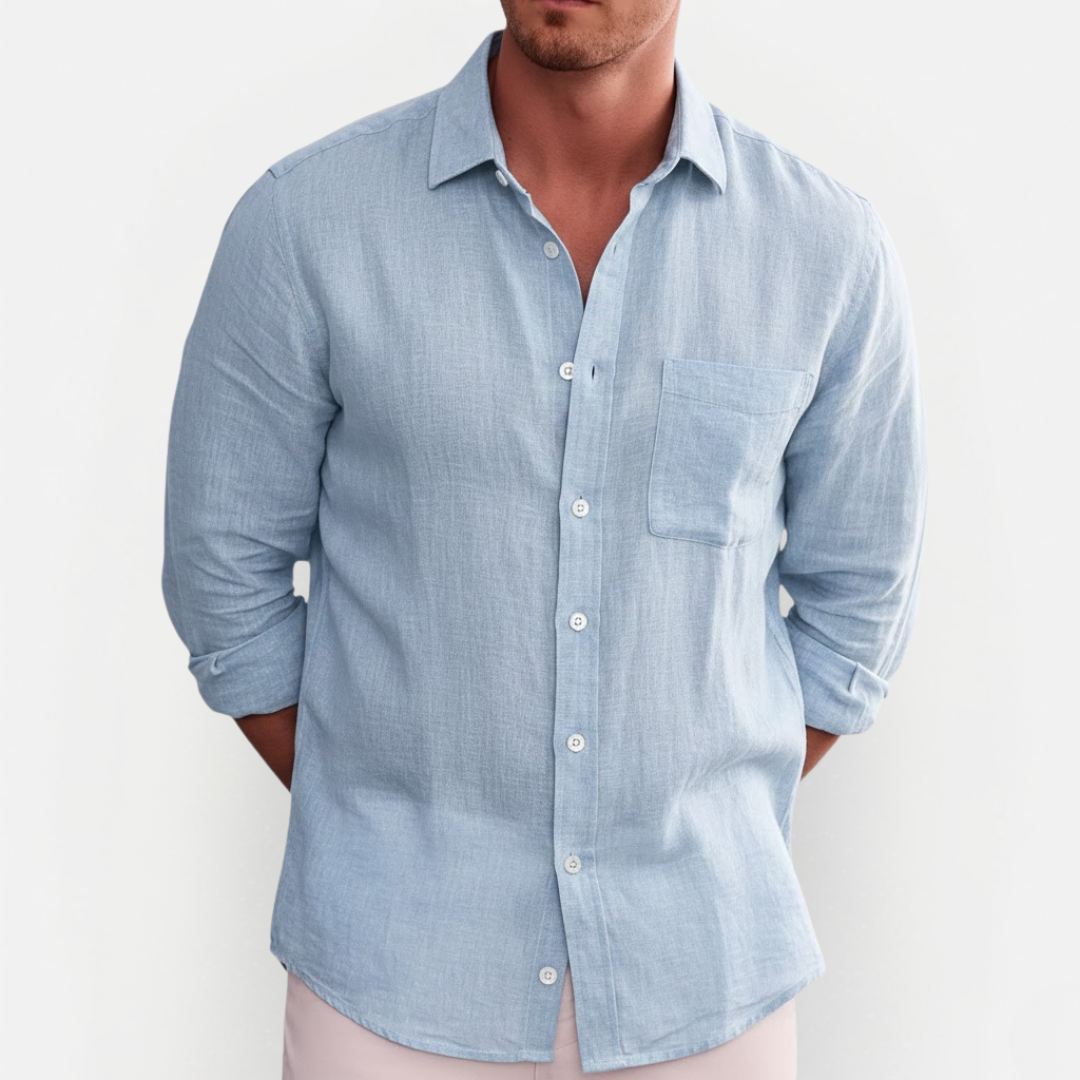 Męska klasyczna koszula z długim rękawem i guzikami