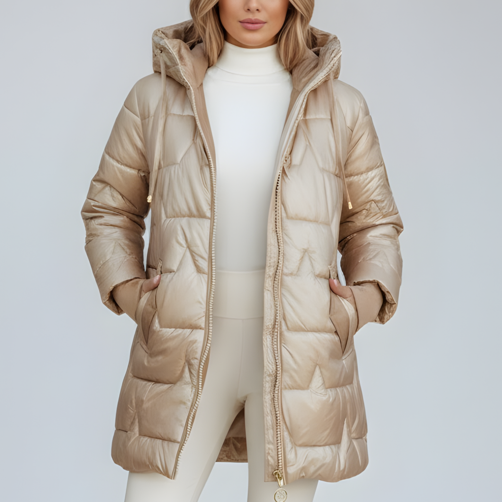 Damska Elegancka Kurtka Jesienna z Kapturem