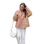 Klara – Geacă casual de damă cu model floral și buzunare cusute