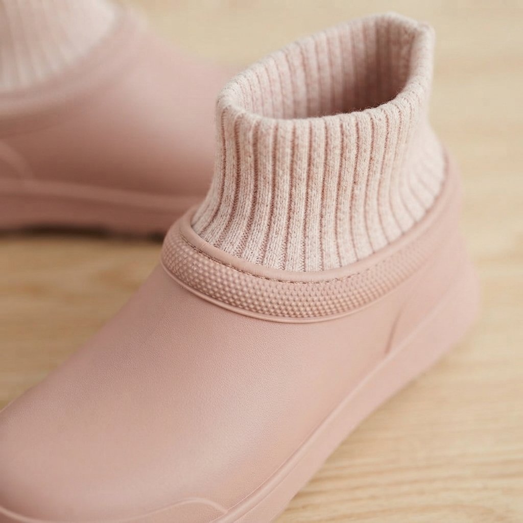 Buty wsuwane z dzianinową cholewką i ciepłą podszewką