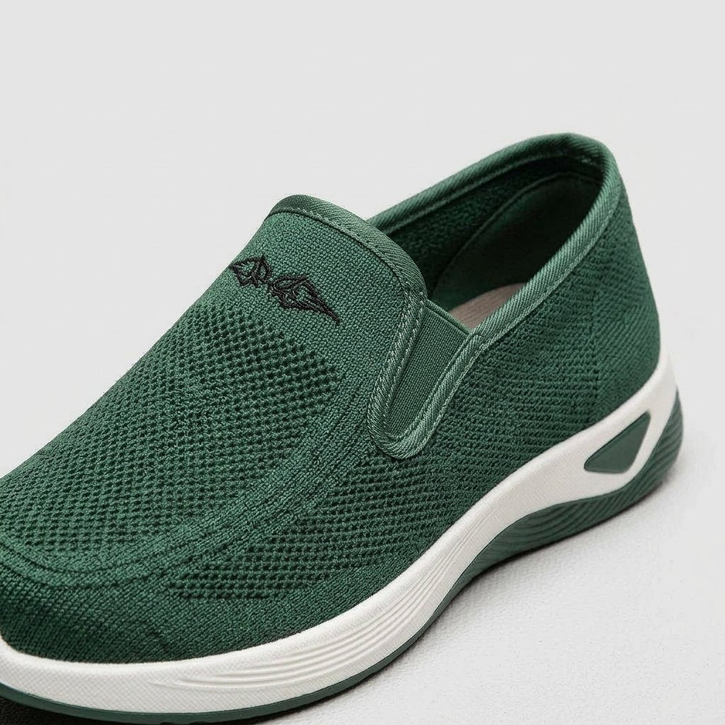 Damskie buty wsuwane z dzianiny, zaokrąglony nosek