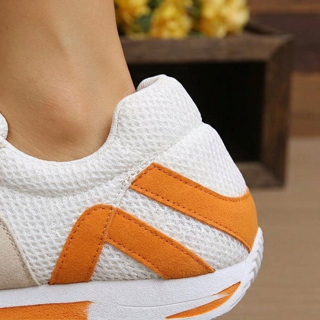 Damskie sneakersy na sznurówki z siateczką low-top