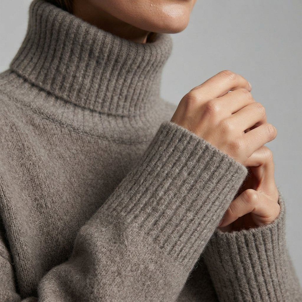 Golf damski oversize, miękki sweter z golfem