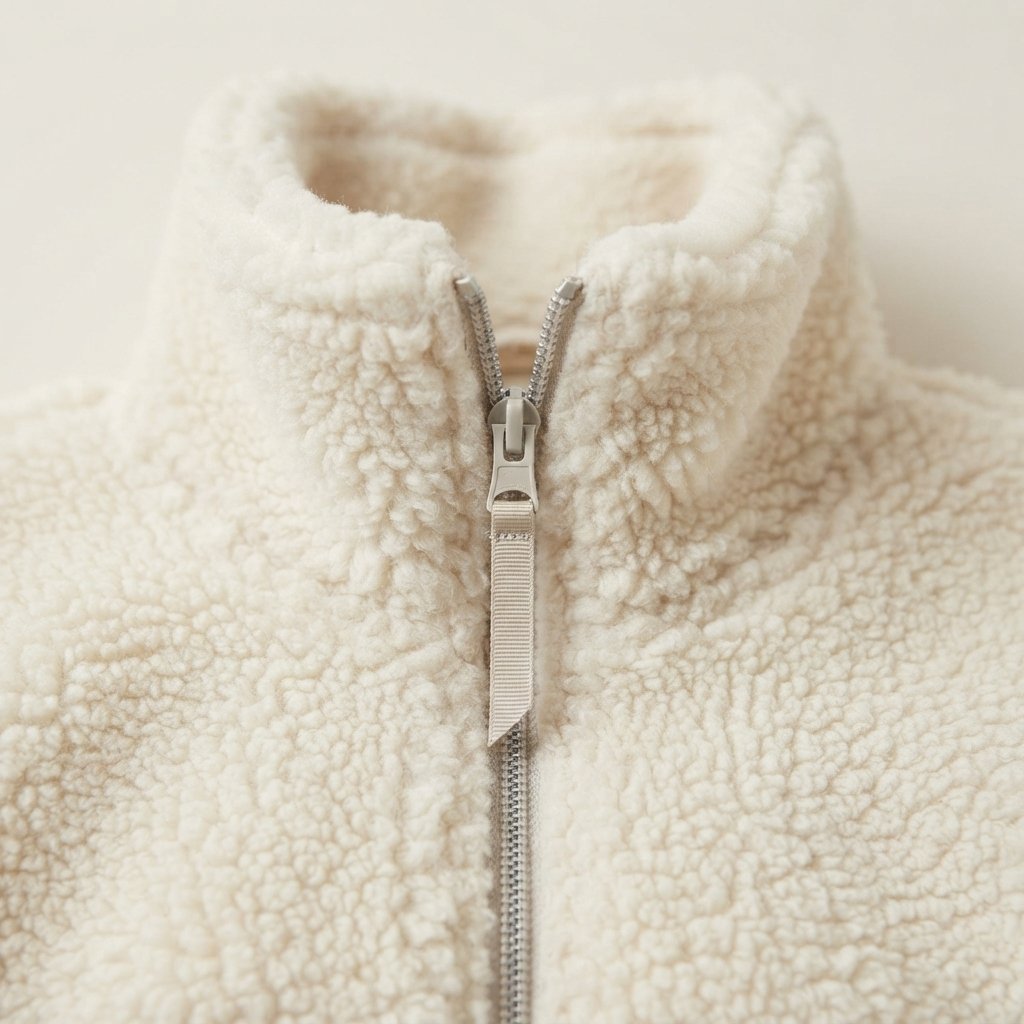 Kurtka teddy damska oversize z zamkiem i stójką