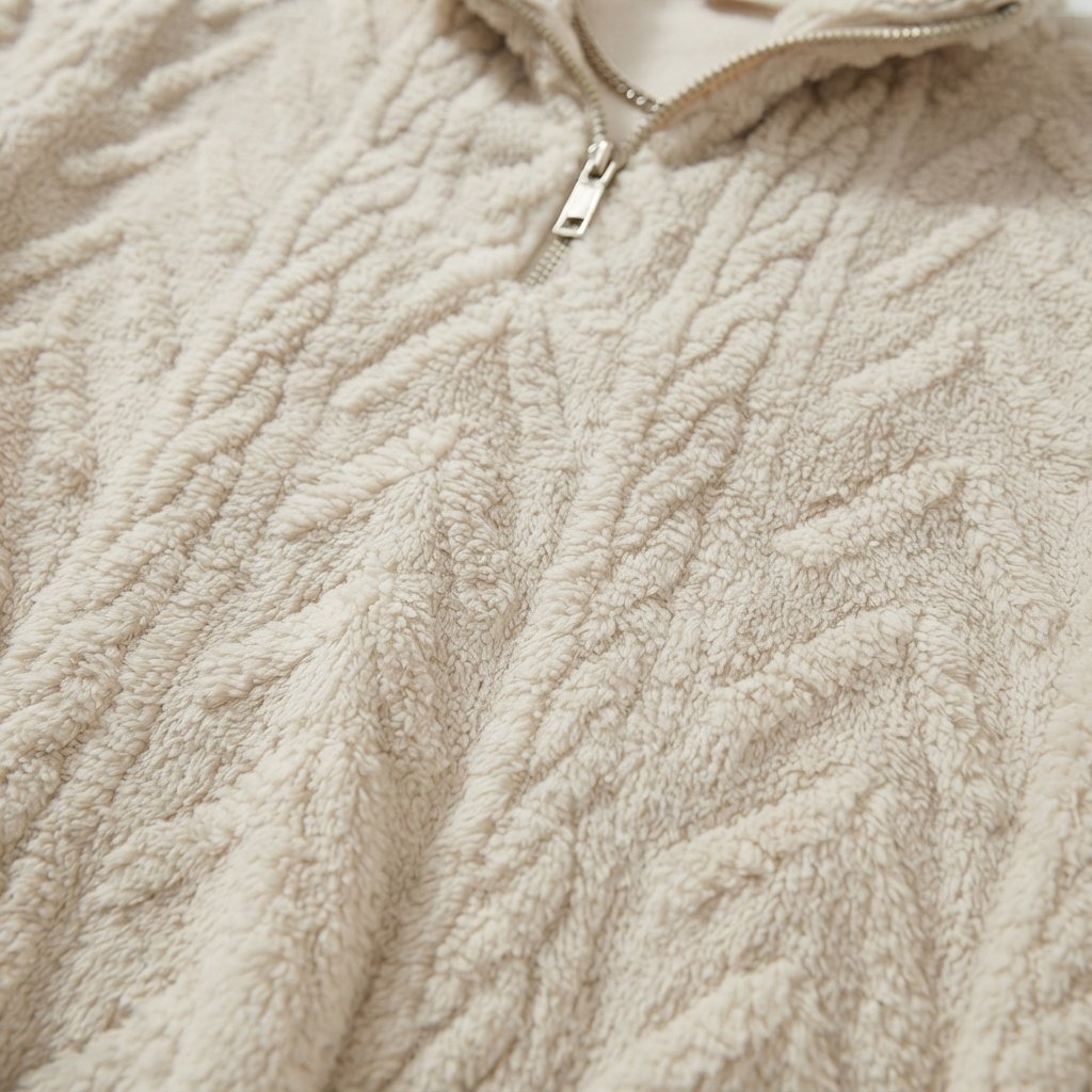 Pluszowa bluza damska oversize z zamkiem przy stójce