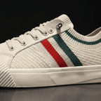 Sneakersy męskie z dzianiny, oddychające, paski