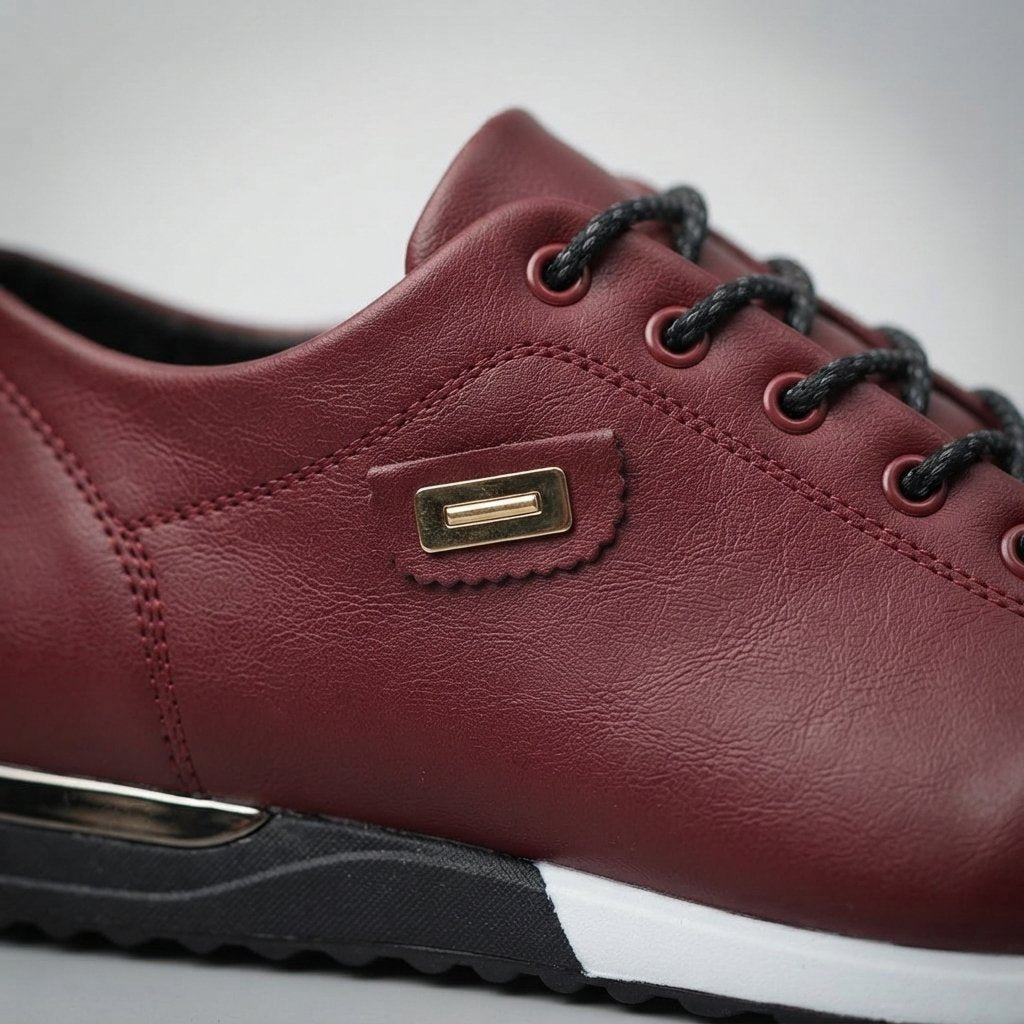 Sneakersy męskie ze skóry ekologicznej z wyściółką