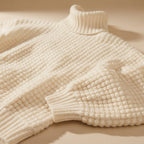Sweter damski z golfem, luźny krój, dzianina – S do 2XL