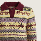 Sweter norweski z kapturem, wzór Fair Isle, damski