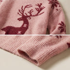 Sweter oversize z reniferem damski, świąteczny