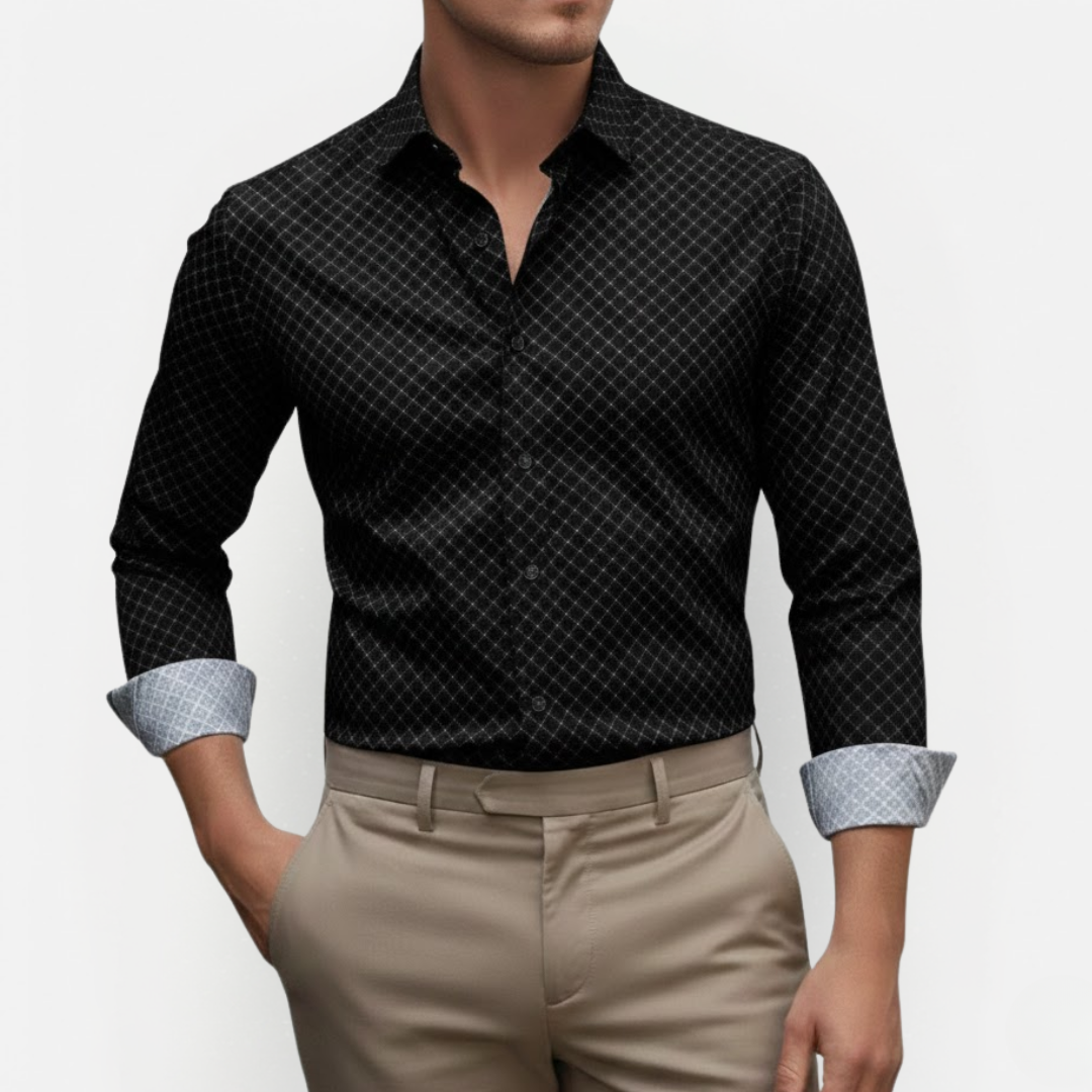 Męska elegancka koszula slim fit w kratę