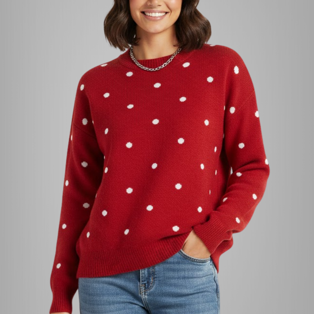 Women's Elegant Polka Dot Sweater