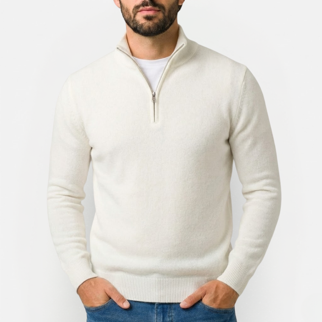 Men's Elegant Quarter-Zip Sweater