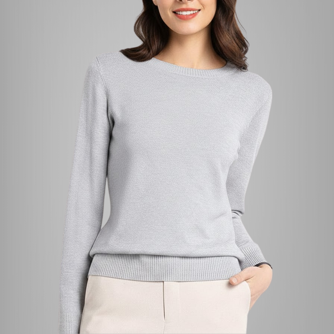 Damski uniwersalny sweter z klasycznym dekoltem