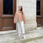 Klara – Geacă casual de damă cu model floral și buzunare cusute
