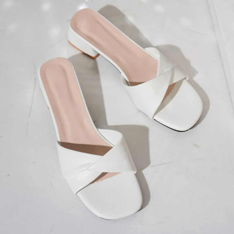 Sivka – Women's Shoes with Square Heels and Open Toes, Elegant