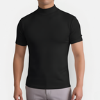 Męski casualowy T-shirt z wysokim kołnierzem