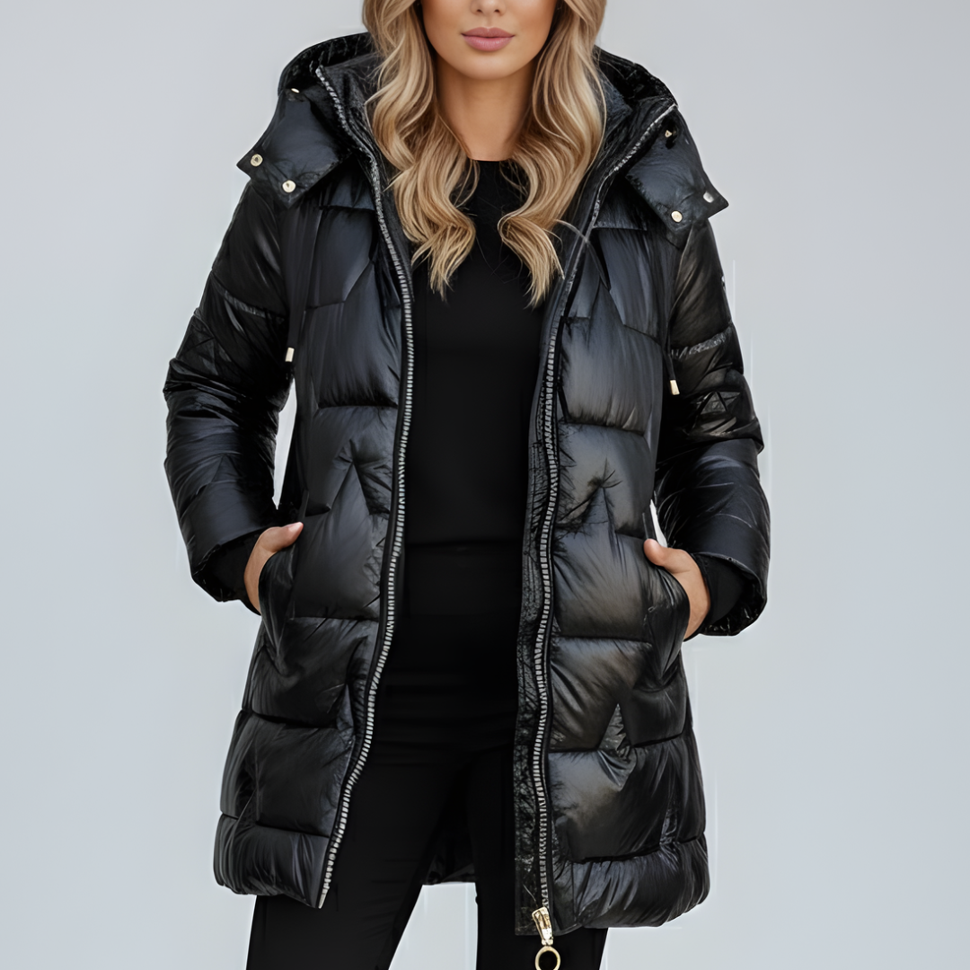 Damska Elegancka Kurtka Jesienna z Kapturem