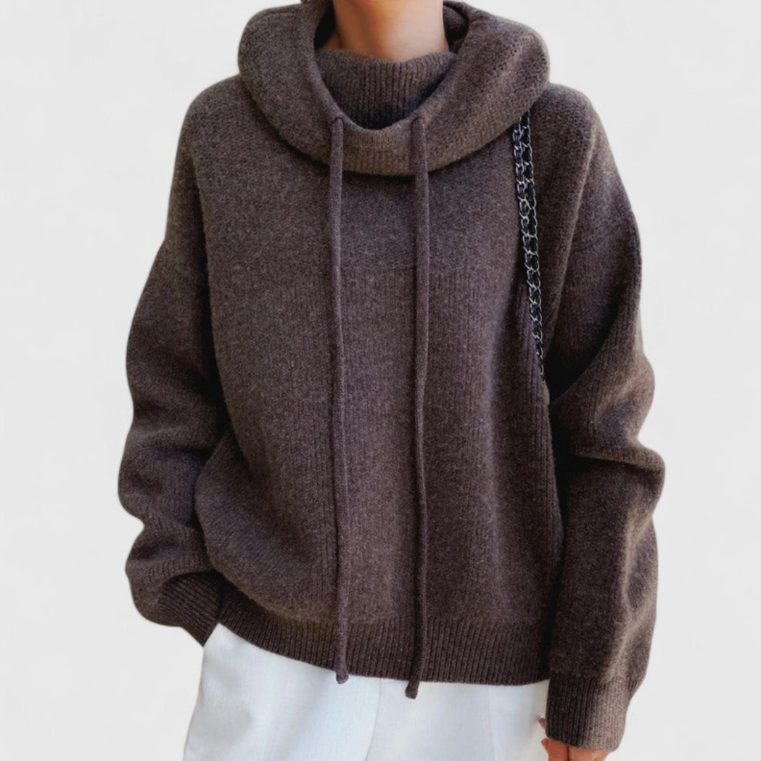 Damski Przytulny Sweter z Kapturem
